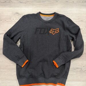 Fox Racing Dark Gray and Orange Crewneck